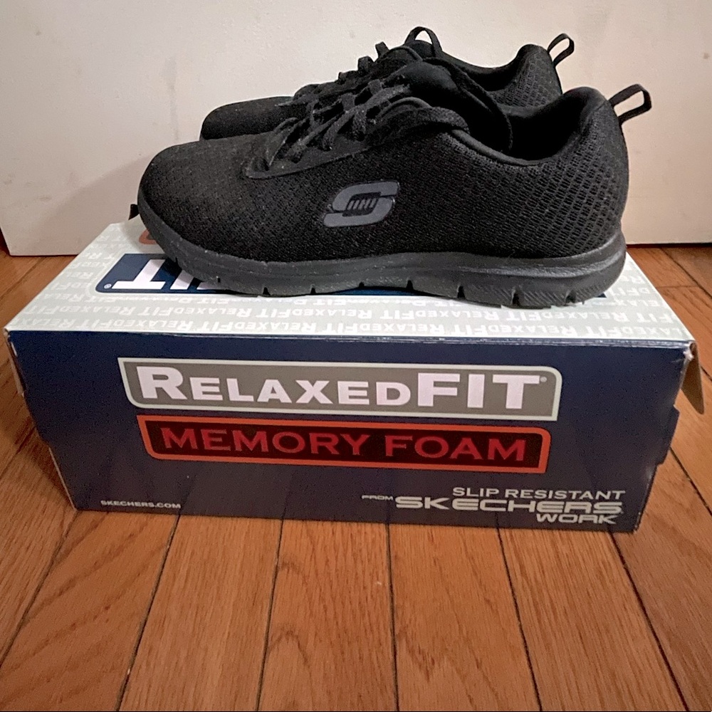 SKECHERS Slip Resistant Relaxed Fit Sneakers